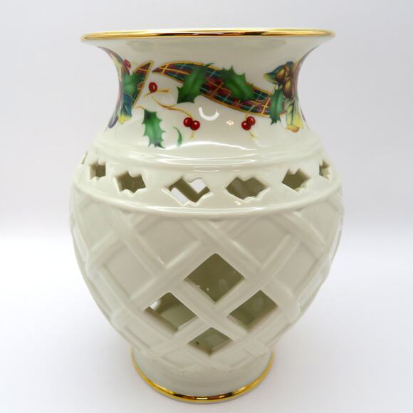 Lenox Holiday Tartan Luminary Tealight Wax Warmer Dimension Collection - Picture 5 of 11